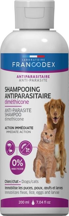 Francodex Shampooing Antiparasitaire Pour Chiens Et Chats Avec Dimethicone (Chat, Chien, 200 ml)