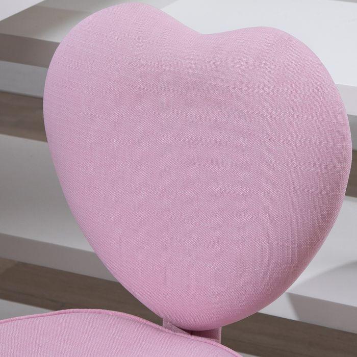 Immagine prodotto Swisshandel24 Sedia direzionale per computer a forma di cuore in tessuto di lino rosa