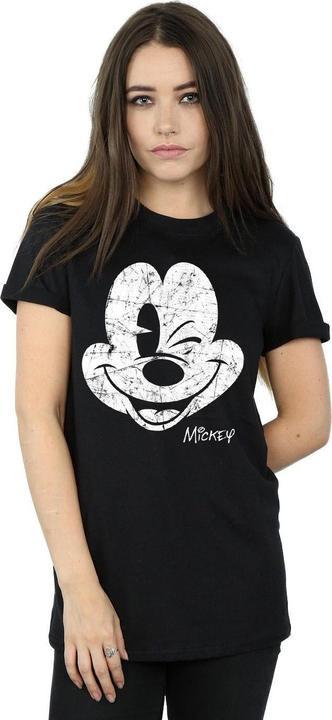 Image du produit Disney Femme/Les femmes Mickey Mouse - T-shirt boyfriend en coton délavé (L)