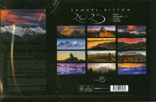 Actual product image Swiss Alps Calendar 2025 (59 x 29 cm, Hardcover, German)
