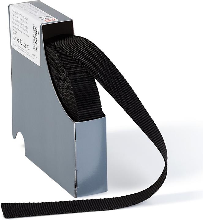 Produktbild Prym Gurtband für Rucksäcke, schwarz 25 mm, Kassette 10 m