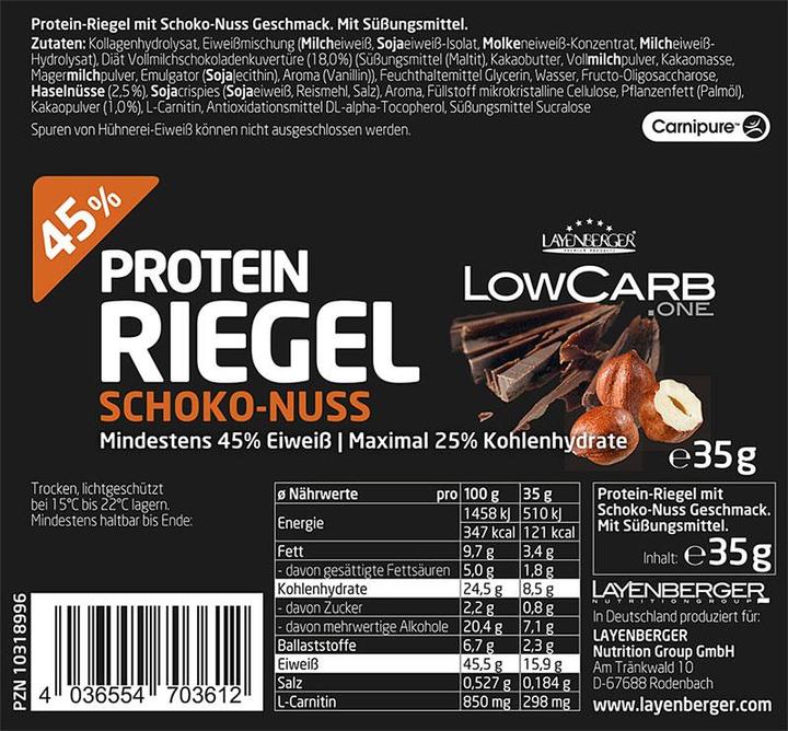 Produktbild Layenberger High Proteinriegel (Banane, Schokolade, 18 Stk., 630 g)