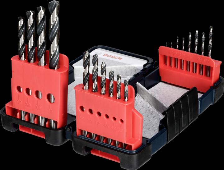 Actual product image Bosch Professional Zubehör HSS PointTeQ ToughBox Set 18 pcs (1 mm, 1.5 mm, 3.5 mm, 4 mm, 4.5 mm, 7 mm, 8 mm, 9 mm, 2 mm, 2.5 mm, 3 mm, 10 mm, 5 mm, 5.5 mm, 6 mm)