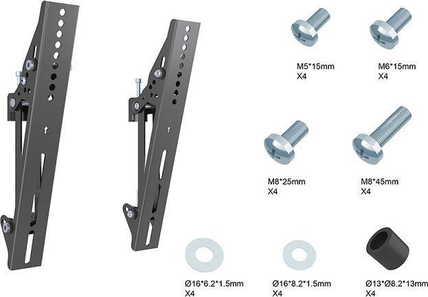 Image du produit Multibrackets Support à inclinaison VESA 300, métal, pour système Pro