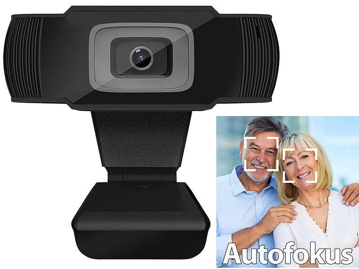 Produktbild Somikon Full-HD-USB-Webcam mit Autofokus und Dual-Stereo-Mikrofon (2.07 Mpx)