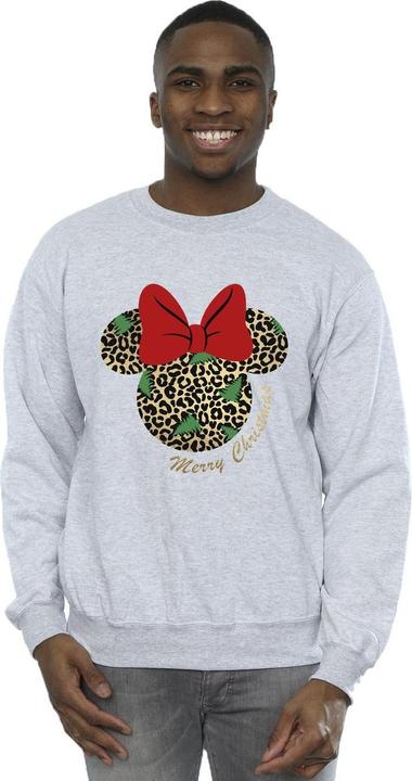 Actual product image Disney Mens Minnie Mouse Leopard Christmas Sweatshirt (S)