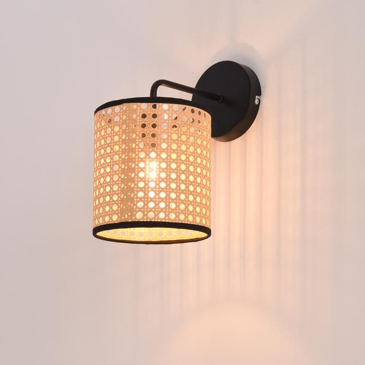 Actual product image Lux.Pro Southend wall light set of 3 rattan look (E14)