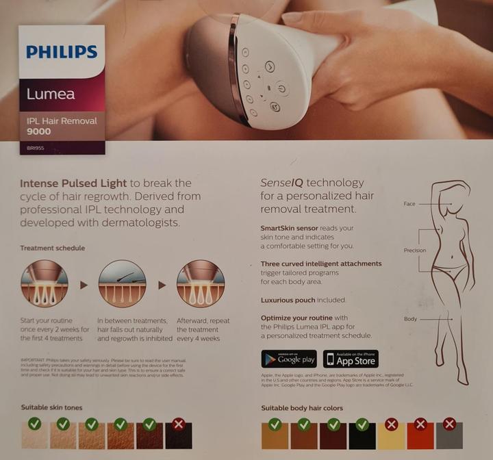 Image du produit Philips Lumea IPL 9000 Series BRI955/01 Appareil d'épilation à lumière pulsée avec SenseIQ