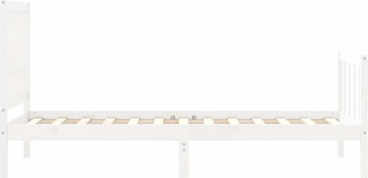 Actual product image VidaXL Massivholzbett mit Kopfteil Weiss 100x200 cm (100 x 200 cm)