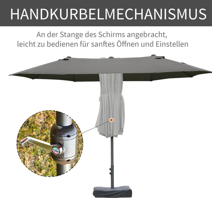 Image du produit Outsunny Parasol double avec manivelle (2.70 m)