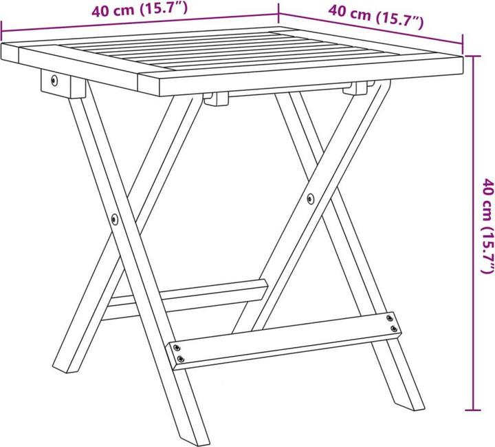Immagine prodotto VidaXL Tavolino da giardino in acacia (40 cm)