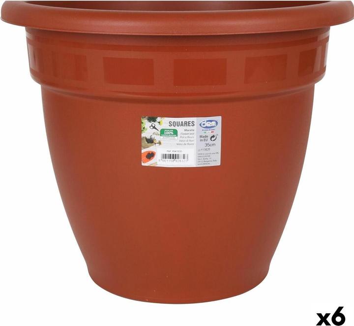 DemoPectol Blumentopf Dem Squares kreisförmig Braun 35 x 35 x 28,5 cm (6 Stück) (35 cm)