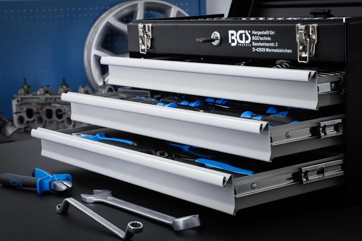 Produktbild BGS Metall-Werkzeugkoffer 3 Schubladen mit 143 Werkzeugen (3312 Teile)