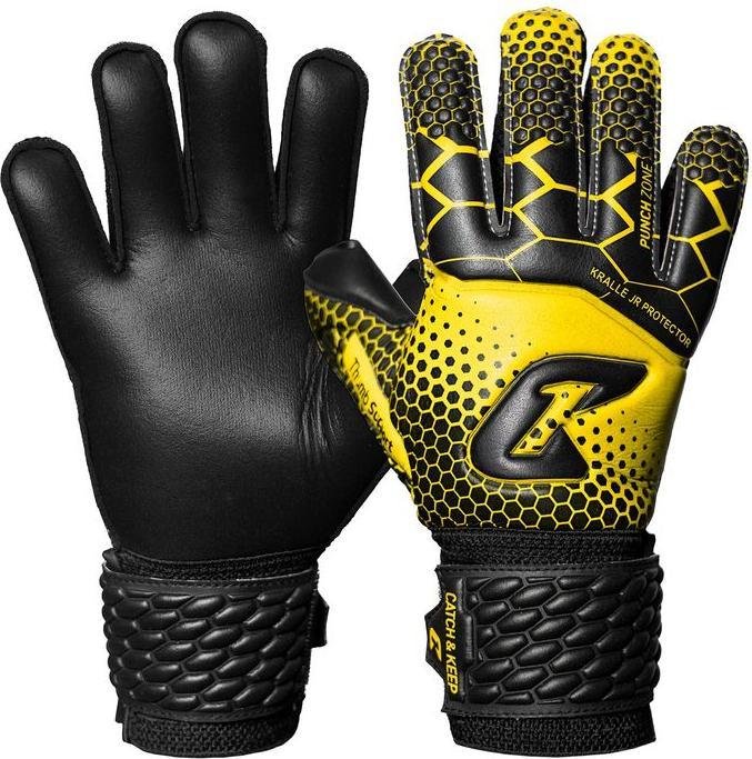 Catch & Keep Fussballhandschuhe Kralle Protector Gr. 5 Gelb Torwart Keeper Goalie Handschuhe (5)