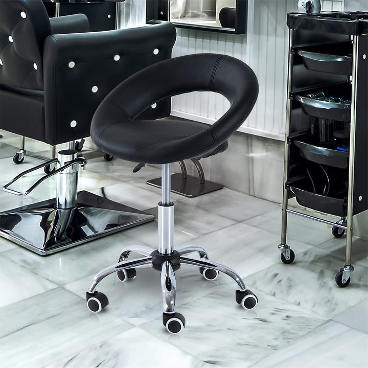 Image du produit Homcom Tabouret à roulettes réglable en hauteur
