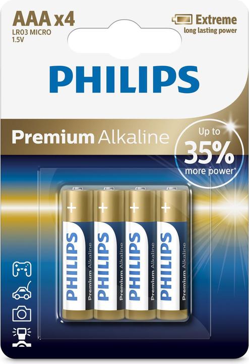 Actual product image Philips Premium Alkaline (4) LR03M4B/1 (4 pcs., AAA)