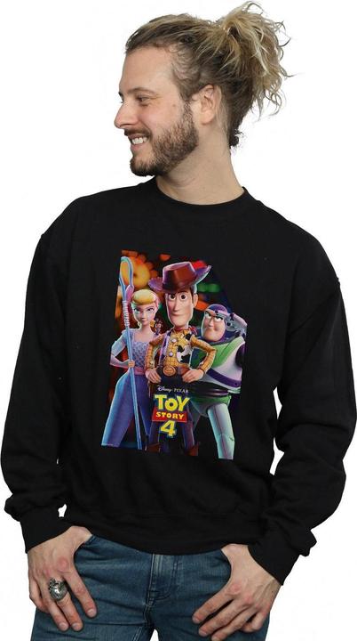 Actual product image Disney Mens Toy Story 4 Buzz Woody And Bo Peep Poster Sweatshirt (XL)