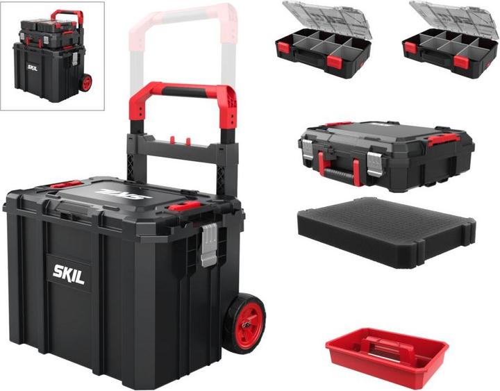 Immagine prodotto Skil 2610S01671 Individuell stapelbares Werkzeugkoffer-Set mit Trolley