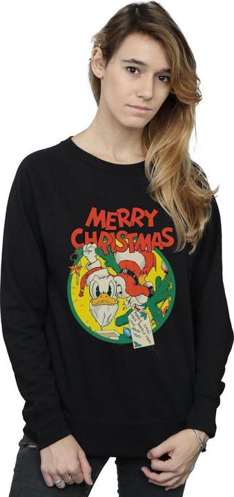 Actual product image Disney Womens/Ladies Donald Duck Merry Christmas Sweatshirt (S)