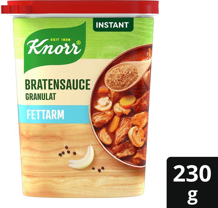 Produktbild Knorr Bratensauce Granulat Instant fettarm, leicht portioniert, fettarme Braten Sauce für Fleischgerichte (230 g)