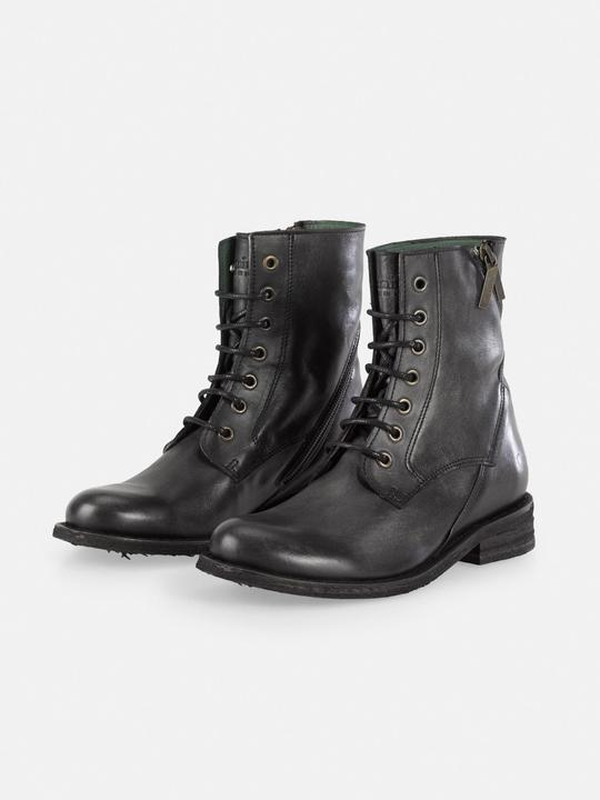 Image du produit Felmini GREDO D898 Bottes de motard à lacets en cuir noir avec une finition vintage. Ces bottes attrapent (42)