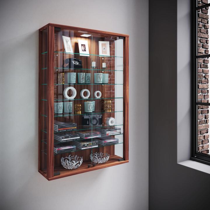 Image du produit VCM Vitrine murale de collection en bois et verre Vitrosa Mini (59 x 18 x 90 cm)