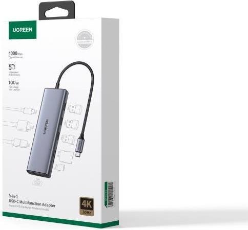 Actual product image Ugreen USB-C 9-In-1 Multifunction Adapter (USB-C, 9 Ports)