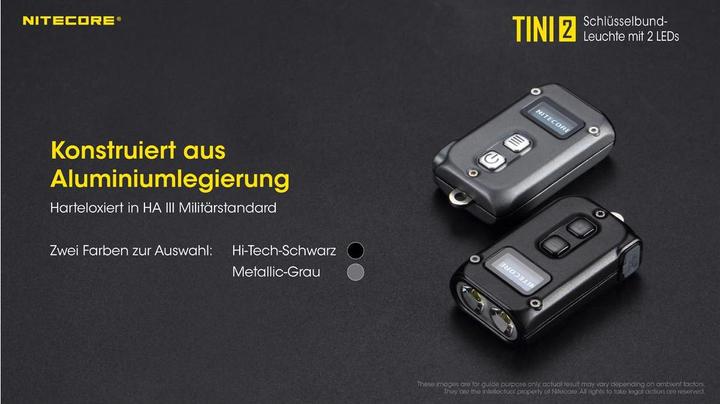 Image du produit Nitecore TINI 2 - 500 lumens, gris (4.70 cm, 500 lm)