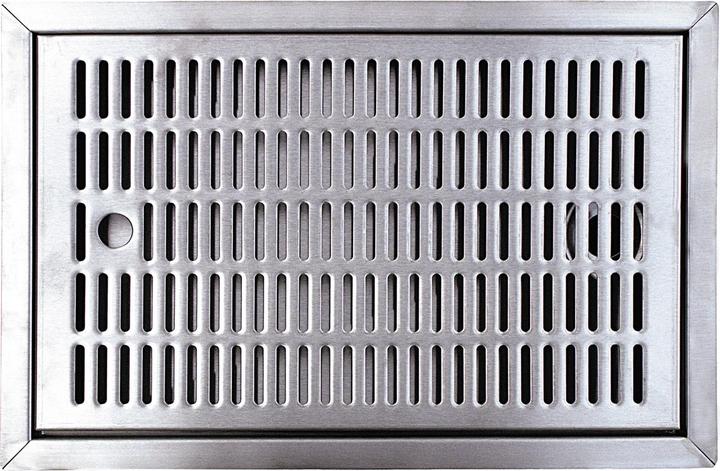 Ich-zapfe Tropfblech - CNS zum Einlassen 440 mm x 240 mm inkl. Ablaufstutzen