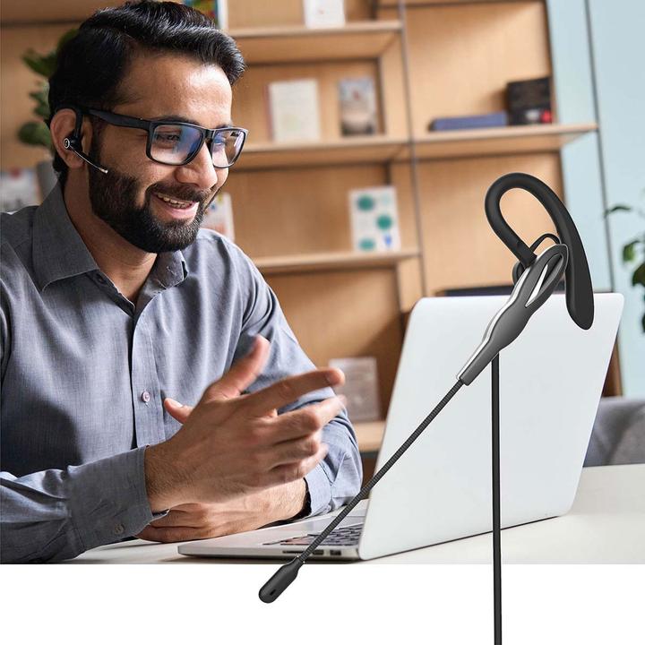 Produktbild Nedis PC-Headset - Im Ohr - Mono - USB Type-A/USB Type-C - Klappbarer Mikrofon - Schwarz (Kabelgebunden, USB-C)