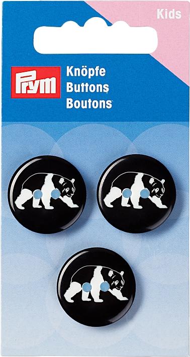Actual product image Prym Button 2-hole panda black/white 20 mm, card 3 pcs.