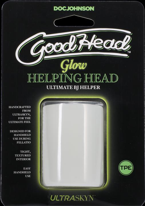 Image du produit Doc Johnson Glow Helping Head - Masturbator - Frost / Green Glow