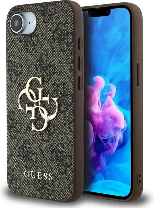 Actual product image Guess PU 4G Metal Logo Case für Apple iPhone SE (2024) - grey (Apple iPhone 16e)