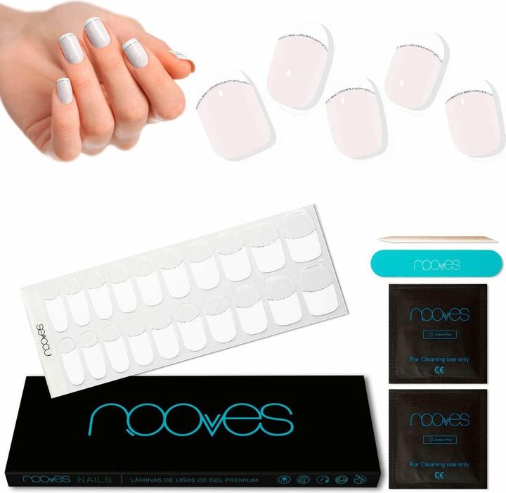 Produktbild Nooves NAILS Premium Precured Gel Nail Foils French LUXE Transparent French Salon Quality Long Lasti (Nagellackentferner)