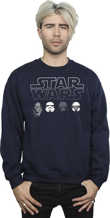 Actual product image Star Wars Mens Character Heads Sweatshirt (L)