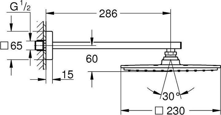 Immagine prodotto Grohe Soffione RAINSHOWER ALLURE 230 286mm m flusso const 9,5 l/min cromo (1 Tipi di raggi, 8.50 l/min)