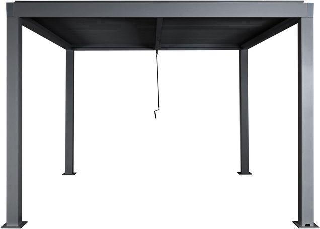 Produktbild Mendler Pergola HWC-L46, 11cm-Aluminium-Gestell, Regenrinne sturmfest, 3x3m, anthrazit (300 cm, 300 cm)