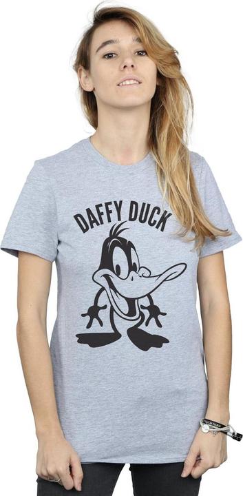 Actual product image Looney Tunes Womens/Ladies Daffy Duck Large Head Cotton Boyfriend T-Shirt (XL)