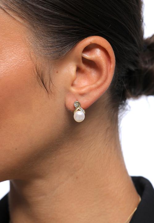 Image du produit Elli Infinity, perle, collier de perles, clous d'oreilles en perles (Argent sterling 925, Cristal de verre, Perles de culture d'eau douce)