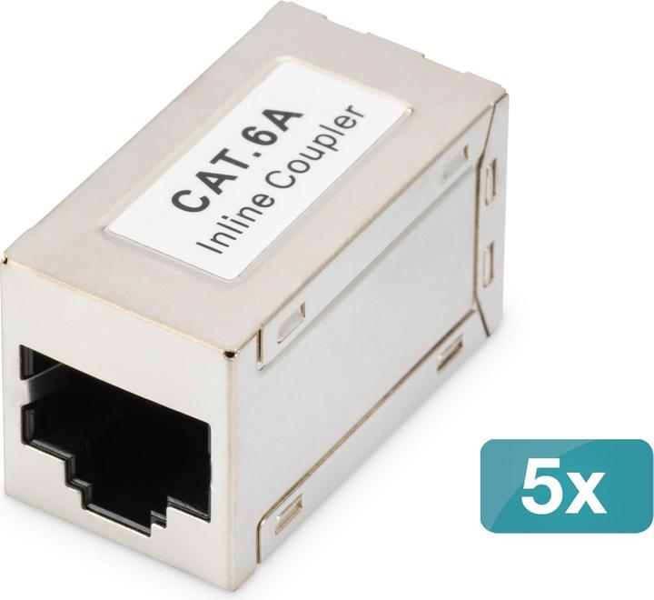 Produktbild Digitus CAT6A modulare Kupplung, voll geschirmt RJ45 auf RJ45, 5 Stk. (Netzwerk Kupplung)