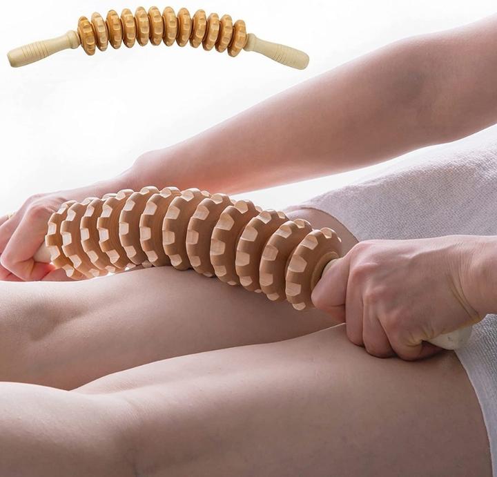 Image du produit PhoneLook Rouleau de massage en bois naturel anti-cellulite pour muscles et tissus profonds drainage lymphatiq