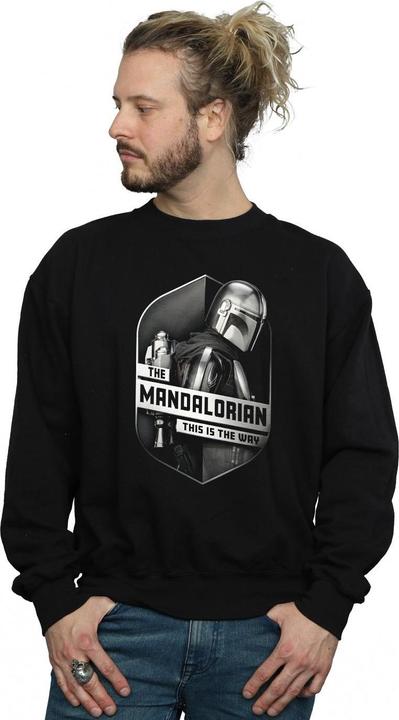 Actual product image Star Wars Mens The Mandalorian This Way Mando Shield Sweatshirt (L)