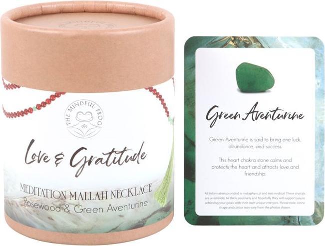 Immagine prodotto Something Different Collana Mallah Amore e Gratitudine in legno di rosa e avventurina verde (100% materiale sintetico)