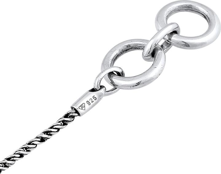 Produktbild Kuzzoi Armband Männer Kordelkette T-Bone Oxidiert 925 Silber (19 cm, 925er Sterling Silber)