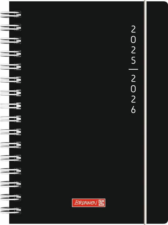Produktbild BRUNNEN Schlerkalender (2025/2026) 'Plain Black', 1 Seite = 1 Tag, A5, 352 Seiten, PP-Umschlag (A5, Niederländisch, Englisch)