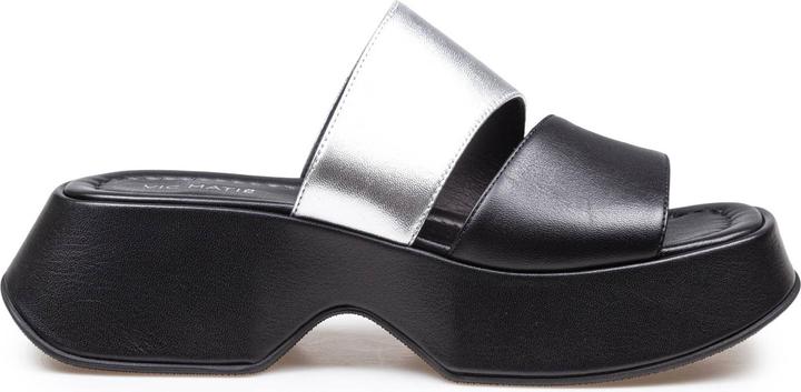 Vic Matie mini yoko sandal in black and silver leather