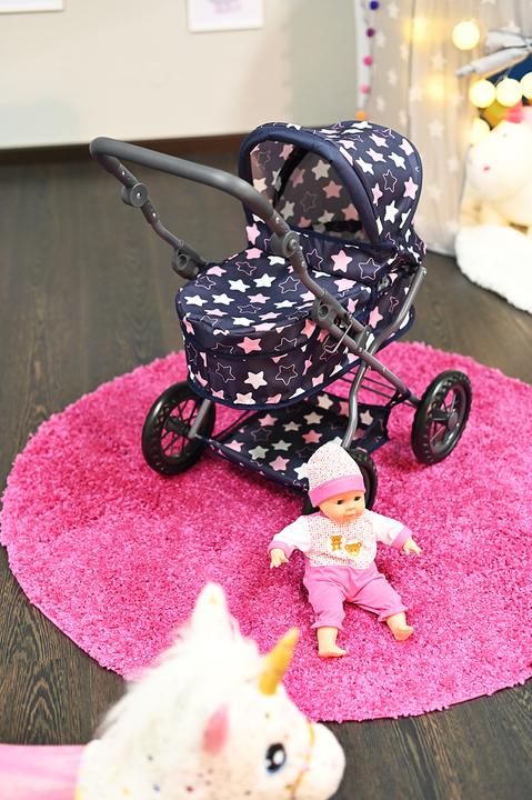 Produktbild Knorrtoys Puppenwagen First - "star blue pink"