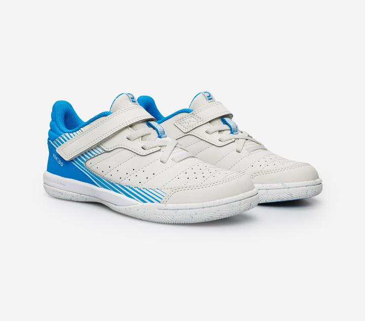 Immagine prodotto Kipsta Scarpe da calcio indoor per bambini - Eskudo 500 beige/blu (30)