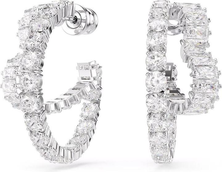 Produktbild Swarovski Matrix Kreolen Verschiedene Schliffe Herz Weiss (Swarovski Metall)