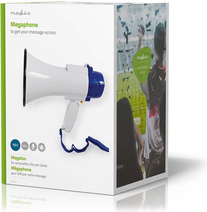 Immagine prodotto Nedis Megafono | Portata massima: 250 m | Controllo volume massimo: 115 dB | Microfono incorporato (Megafono)